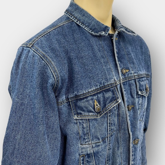 Nevada Men's Denim Flannel-Lined Jacket Blue Large‎ 44 – Workwear Casual Layer - Picture 5 of 11